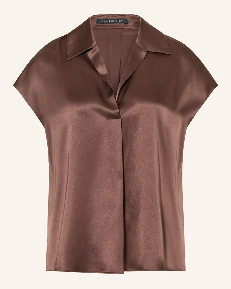 Luisa Cerano Blusenshirt Aus Seide braun Dunkelbraun