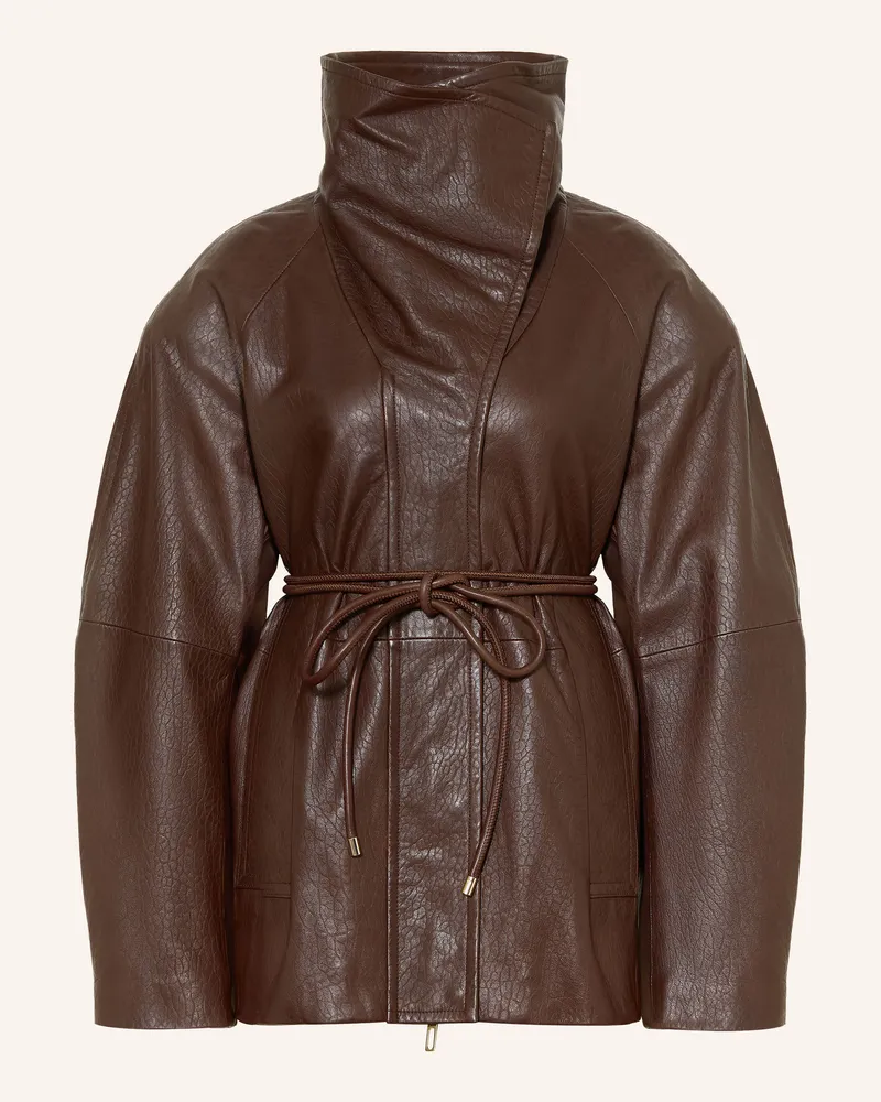 SPORTMAX Lederjacke Alaggio braun Dunkelbraun