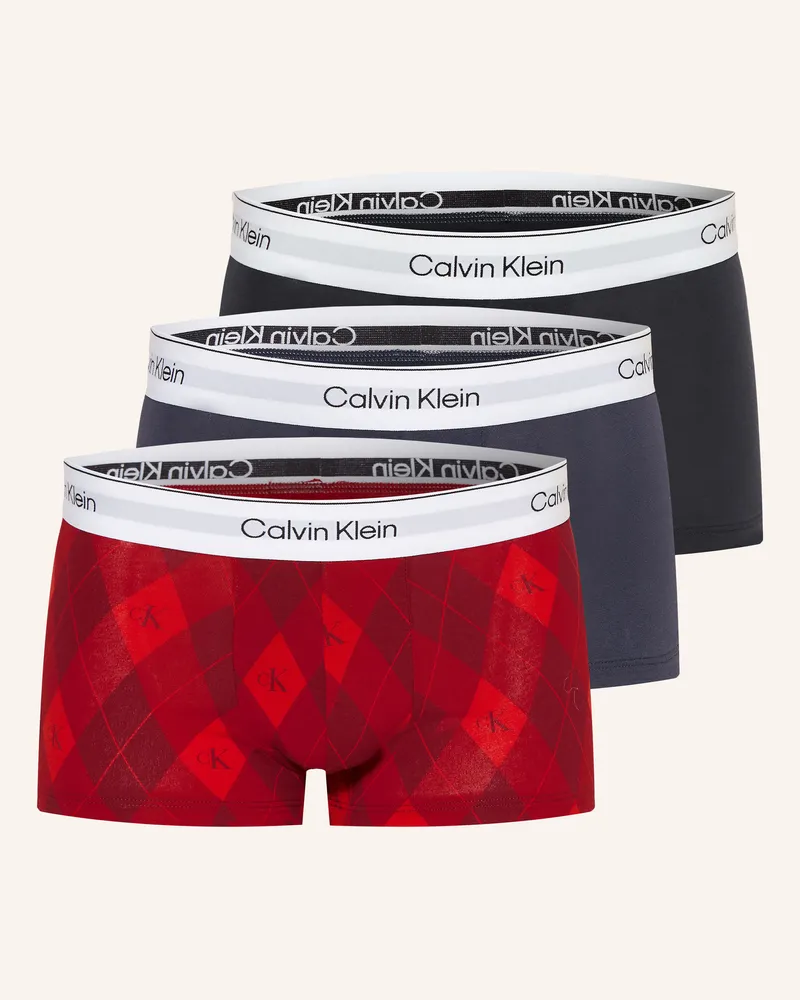 Calvin Klein 3er-Pack Boxershorts Low Rise rot Dunkelrot