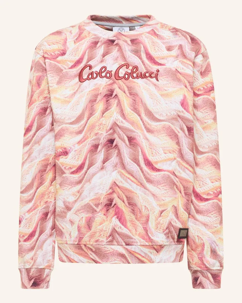 Carlo Colucci Sweatshirt - Artificial Knit DOTTI Orange