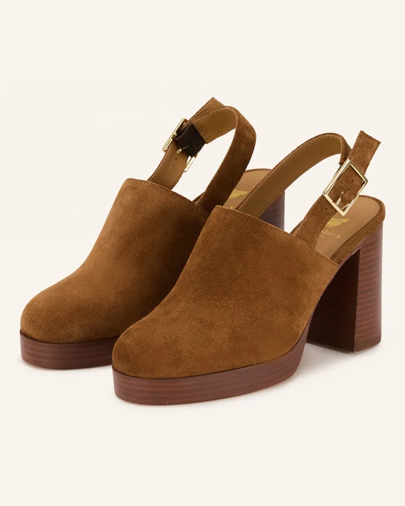 Bobbies Slingpumps Savannah braun Camel