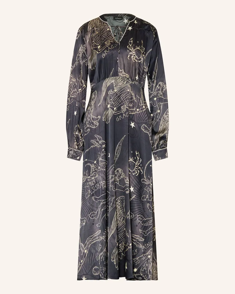 Grace Satinkleid mit Schmucksteinen Schwarz