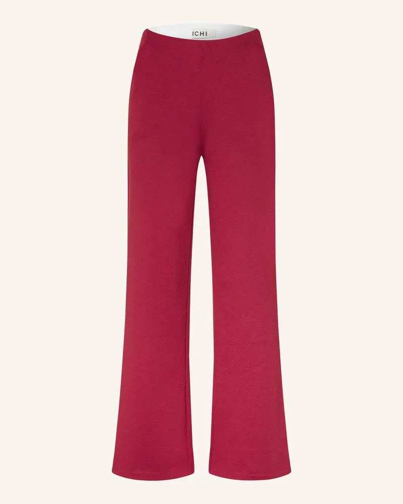 ICHI Marlenehose Aus Jersey rot Dunkelrot