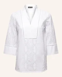 van Laack Bluse Modern Fit Langer Ärmel Kelchkragen Weiss