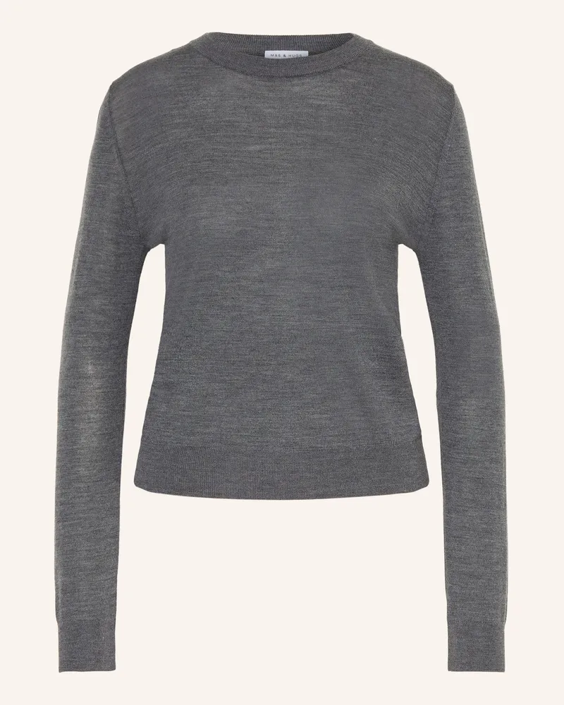 Mrs & HUGS Pullover Aus Merinowolle grau Grau