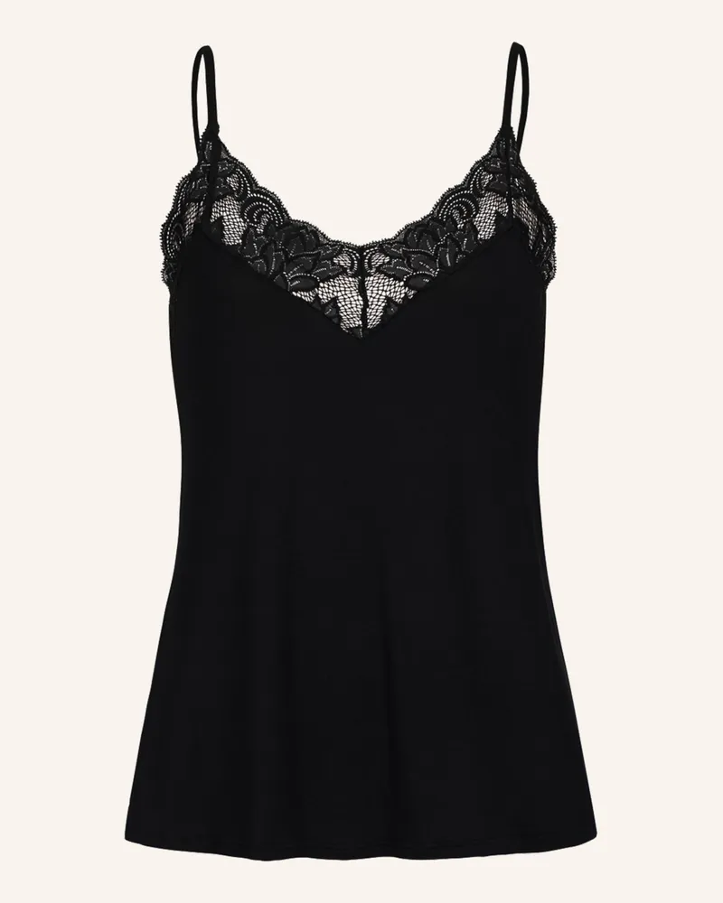 Ehrlich Textil Camisole mit Spitze Schwarz