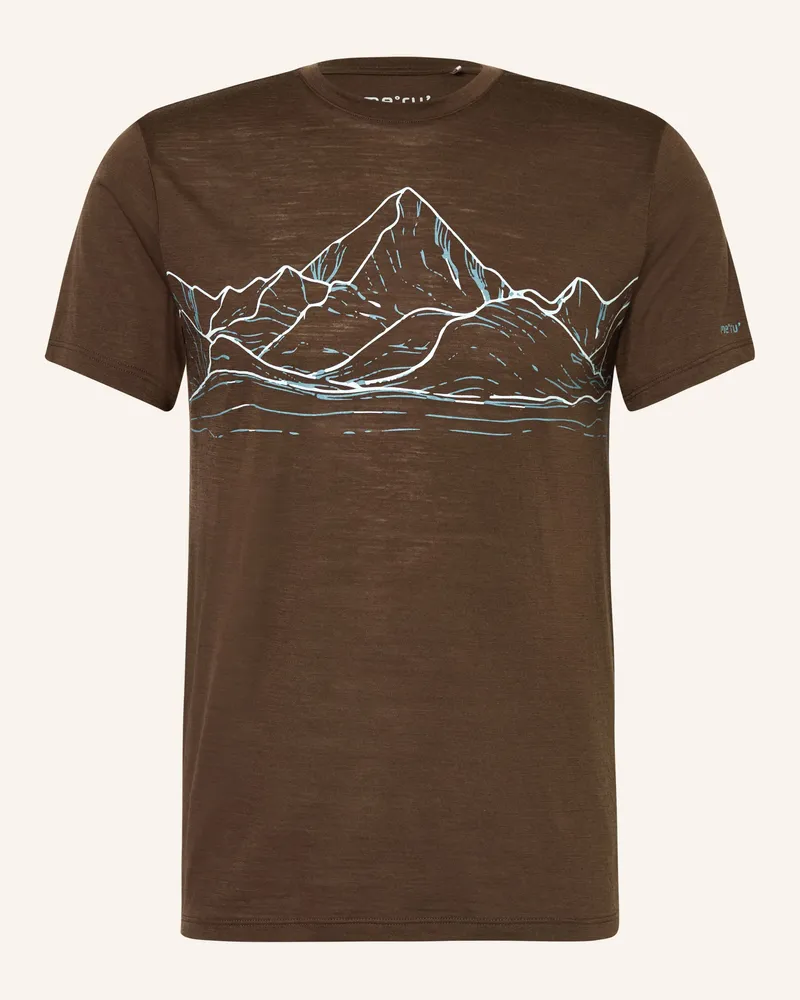 me°ru' T-Shirt Murtosa Mit Merinowolle braun Braun