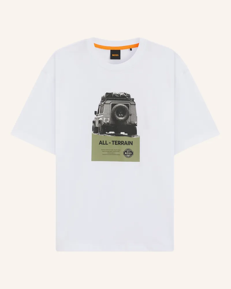 HUGO BOSS T-Shirt TE_WAGON Relaxed Fit Weiss