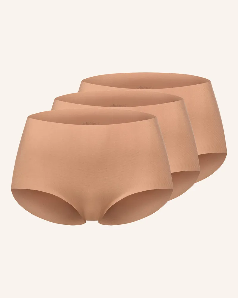 Ehrlich Textil erlich textil 3 PACK - SEAMLESS HIGH WAIST Slip Light Touch High Waist SLIP IM 3er PACK Braun