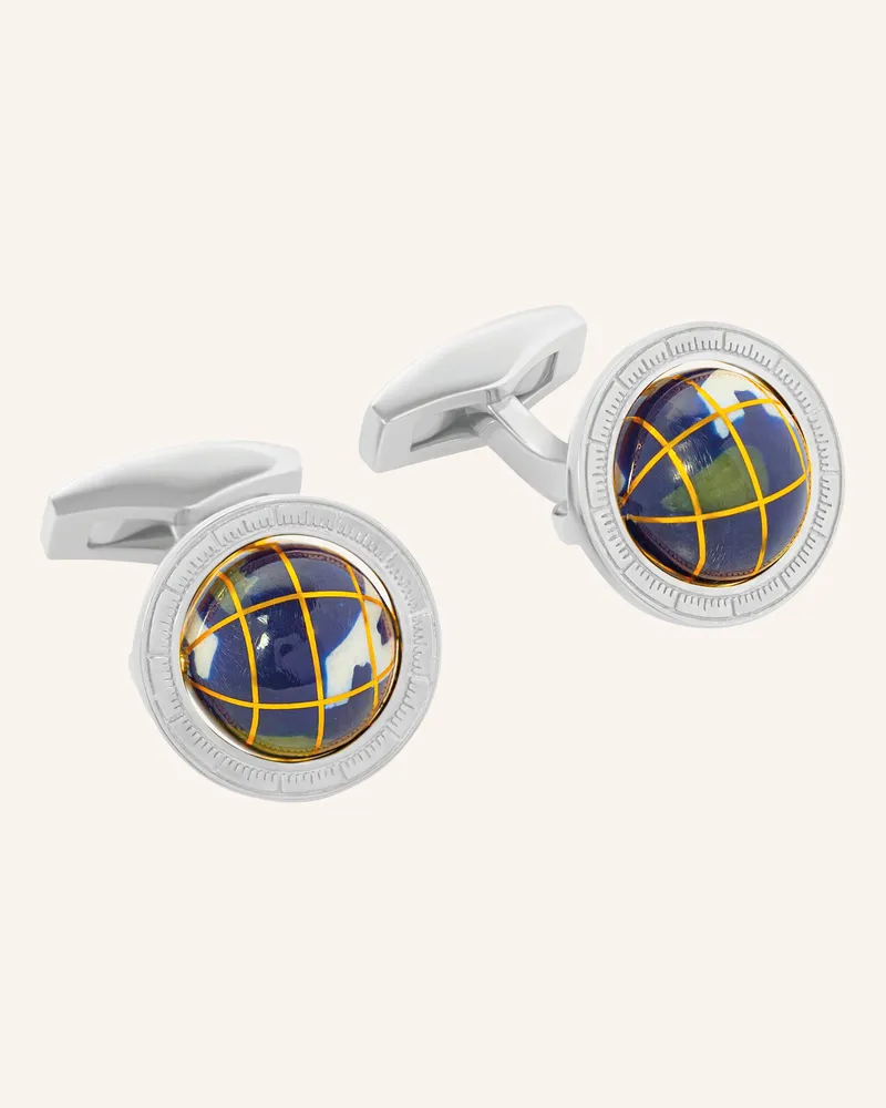 Tateossian Manschettenknöpfe Globe Lapis blau Blau