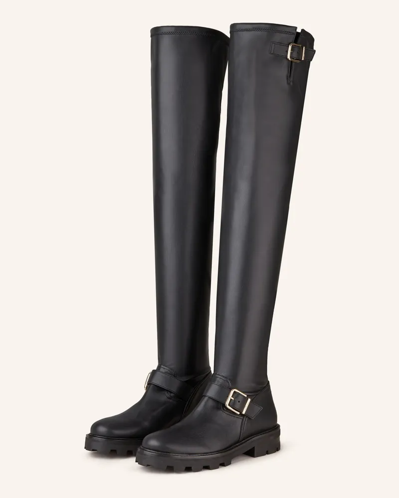 Jimmy Choo Overknee-Stiefel BIKER II Schwarz