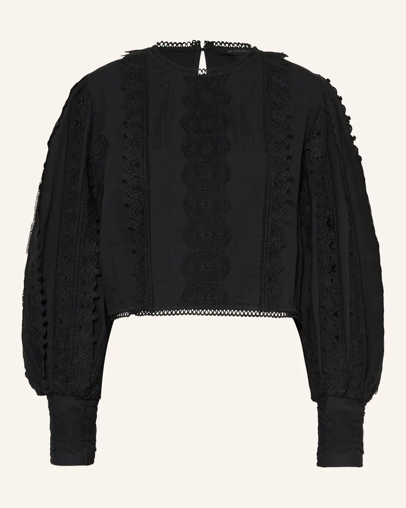 AllSaints Blusenshirt Hart Mit Spitze schwarz Schwarz