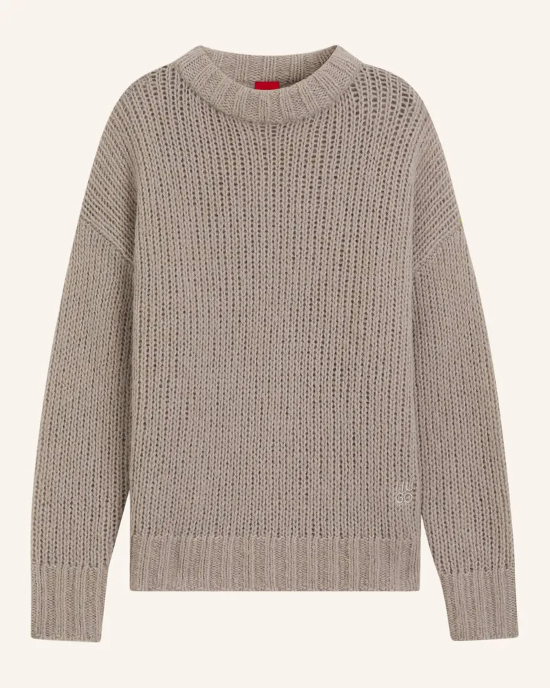 HUGO BOSS Pullover SLOOSSY Oversize Fit Beige