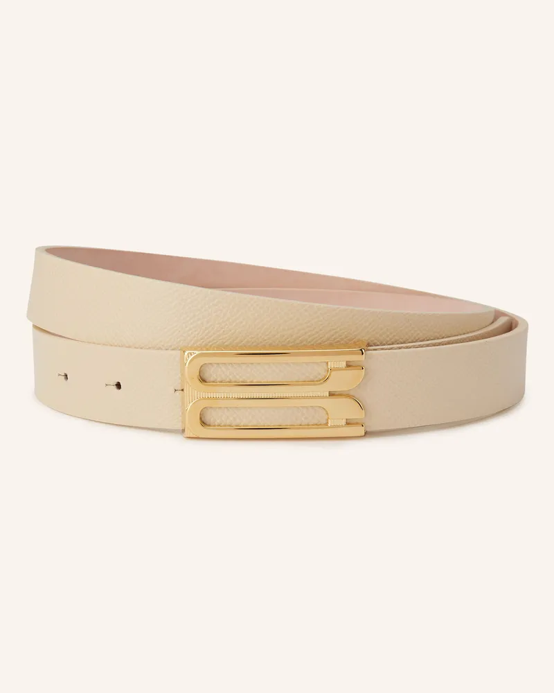 Victoria Beckham Ledergürtel weiss Ecru