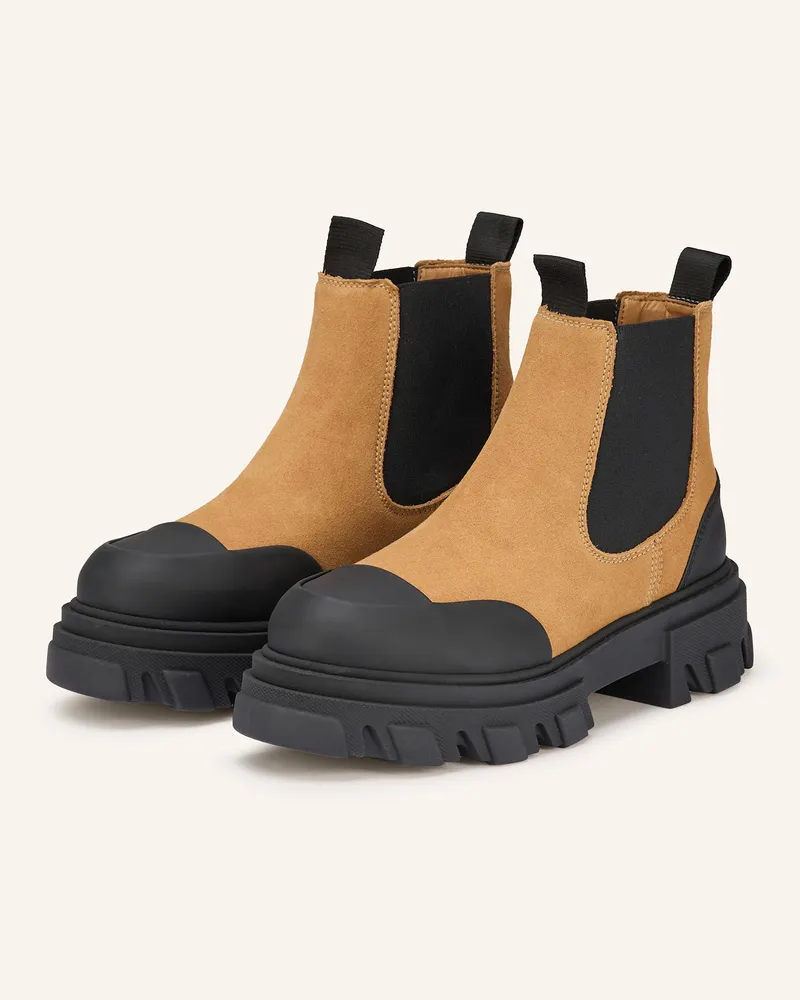Ganni Chelsea-Boots braun Camel