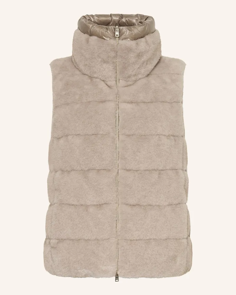 Herno Daunenweste Aus Kunstfell beige Hellbraun