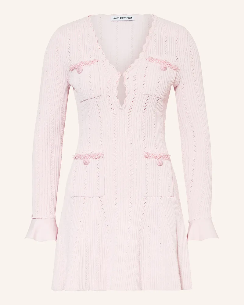 Self-Portrait Strickkleid Mit Schmuckperlen pink Hellrosa