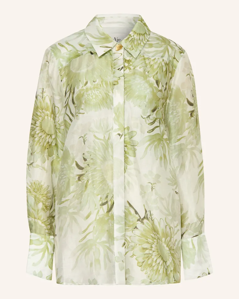 Aje. Hemdbluse Reflector Mit Leinen gruen Grün