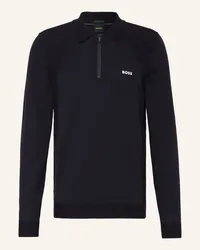 HUGO BOSS Strick-Poloshirt MOMENTUM_LITE Blau