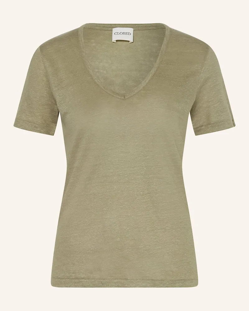 Closed T-Shirt aus Leinen Oliv