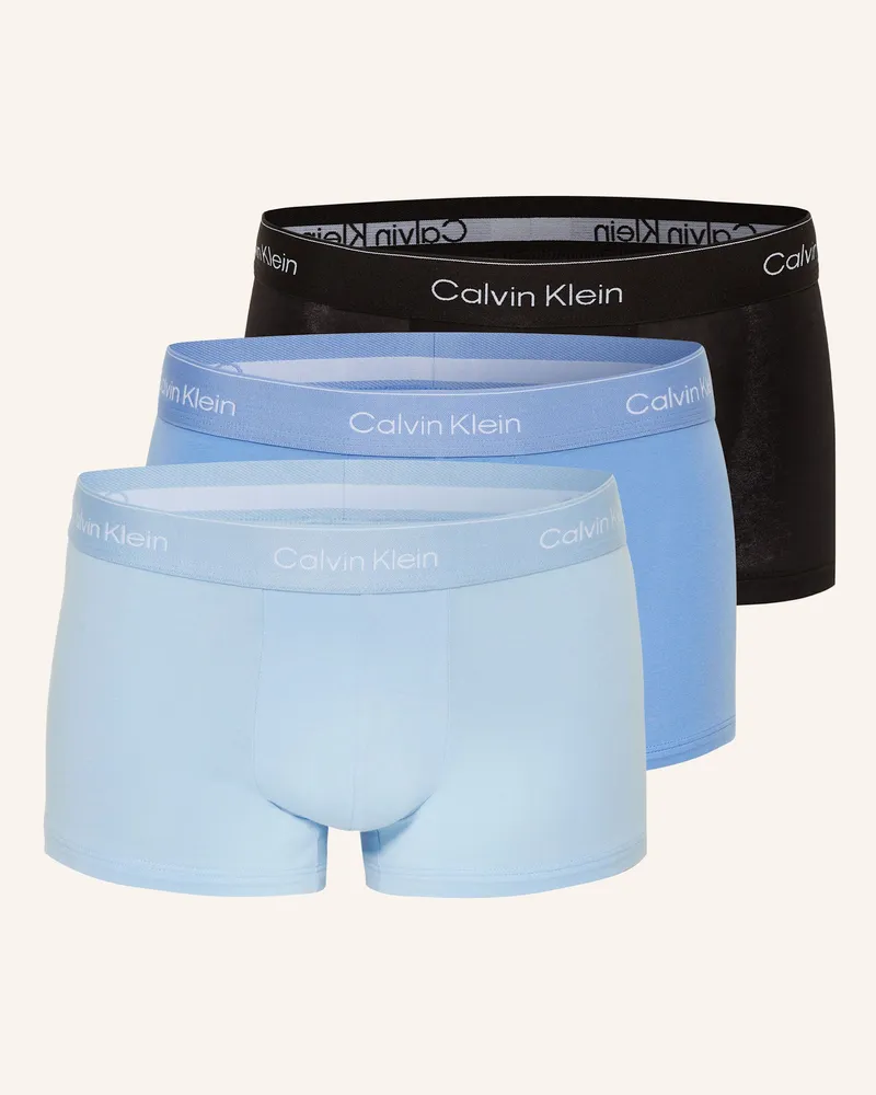 Calvin Klein 3er-Pack Boxershorts Icon Cotton Stretch Low Rise blau Schwarz