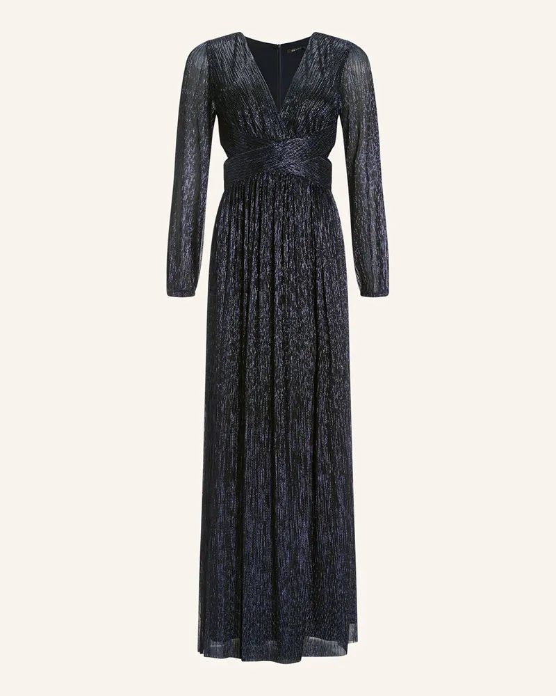 Swing Abendkleid mit Glitzergarn und Cut-outs Dunkelblau