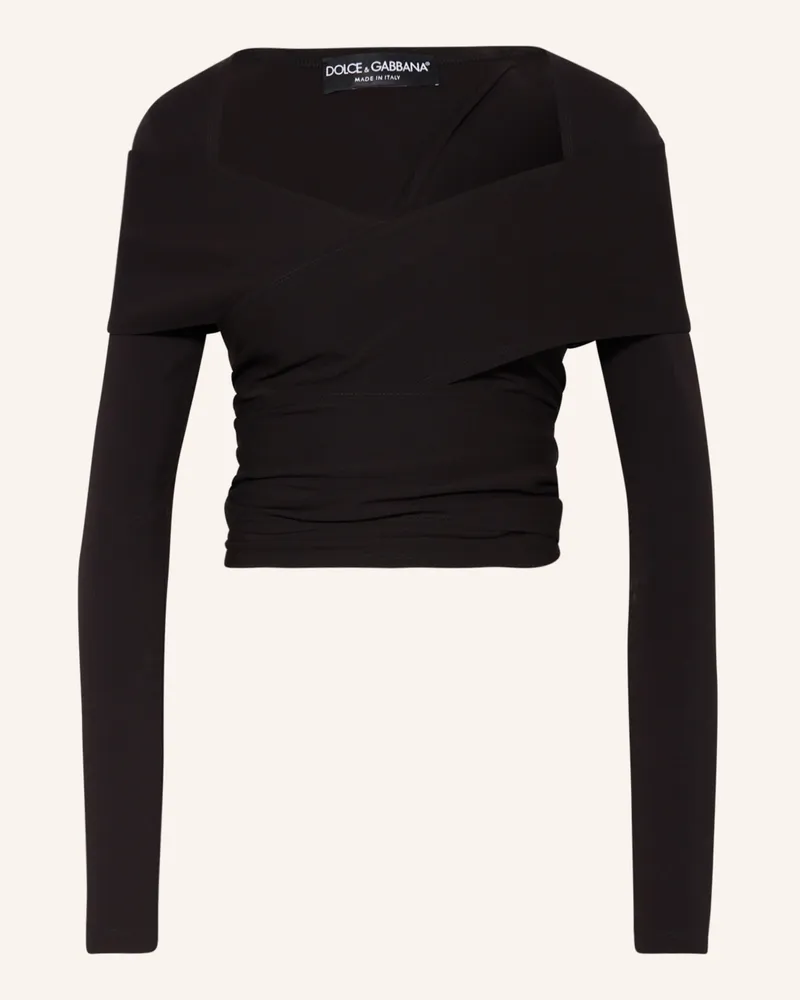 Dolce & Gabbana Cropped-Shirt schwarz Schwarz