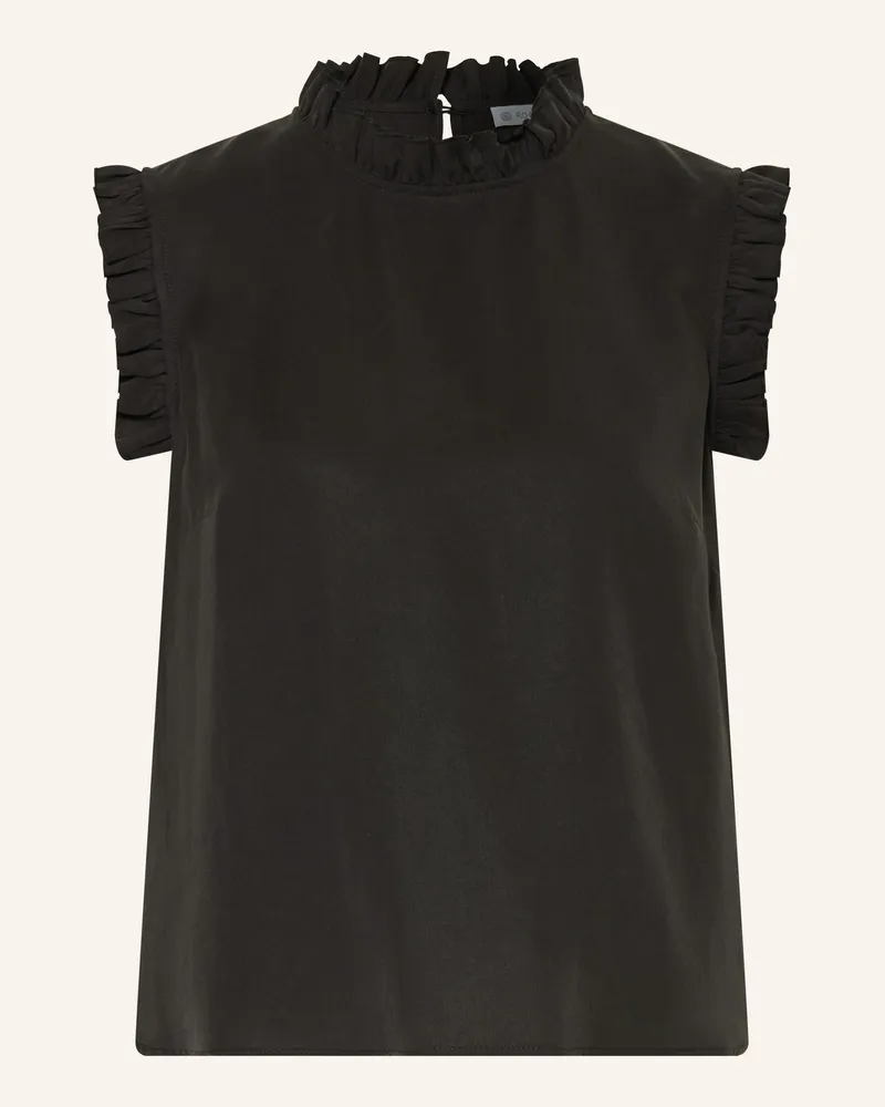 Die Rockmacherin Trachtentop Mit Rüschen schwarz Schwarz