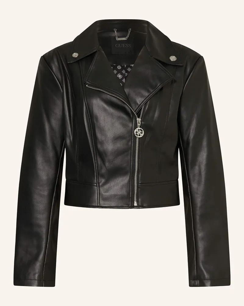 Guess Biker-Jacke CLEMENCE in Lederoptik Schwarz