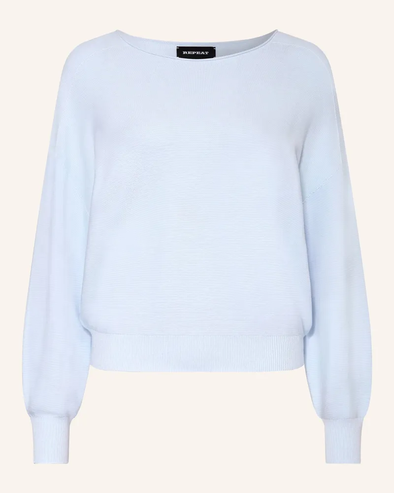 Repeat Pullover blau Hellblau