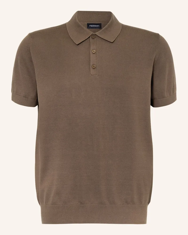 Strokesman's Strokesman Strick-Poloshirt braun Dunkelbraun