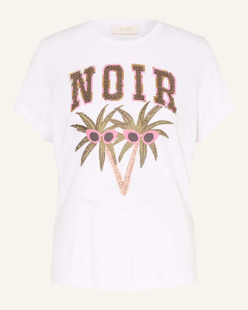 CATNOIR T-Shirt Mit Schmucksteinen weiss Oliv