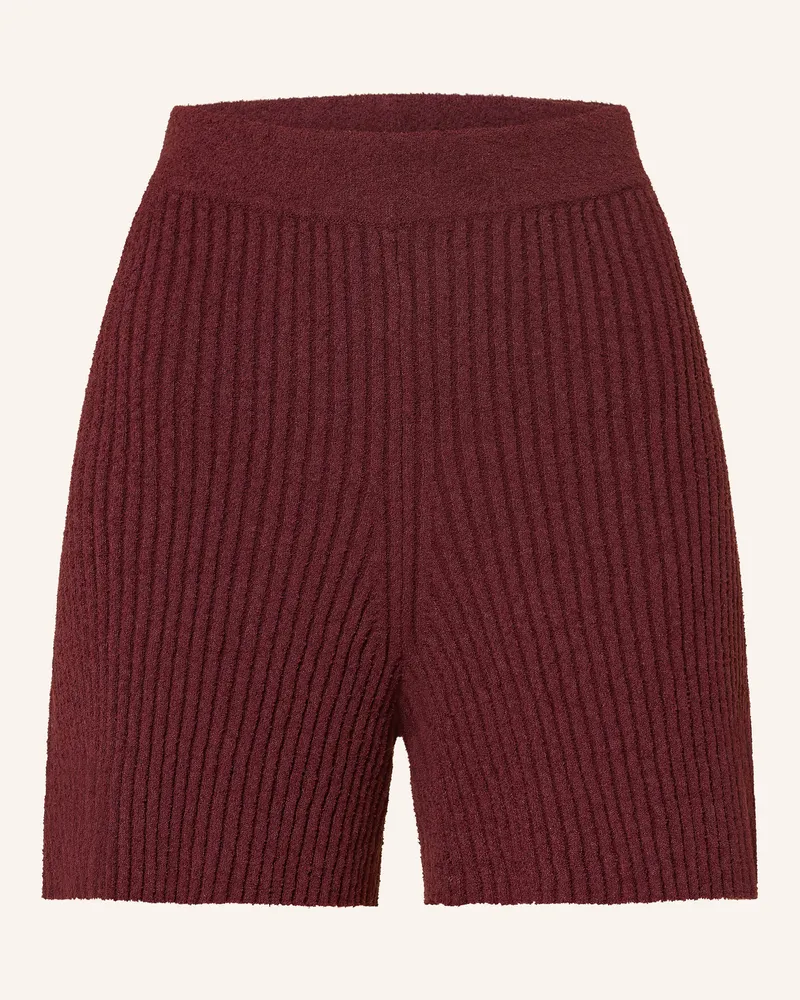 Marc O'Polo Strickshorts aus Bouclé Dunkelrot