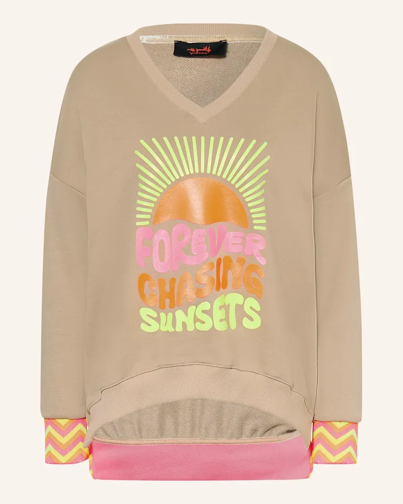 Miss Goodlife Oversized-Sweatshirt Hellbraun