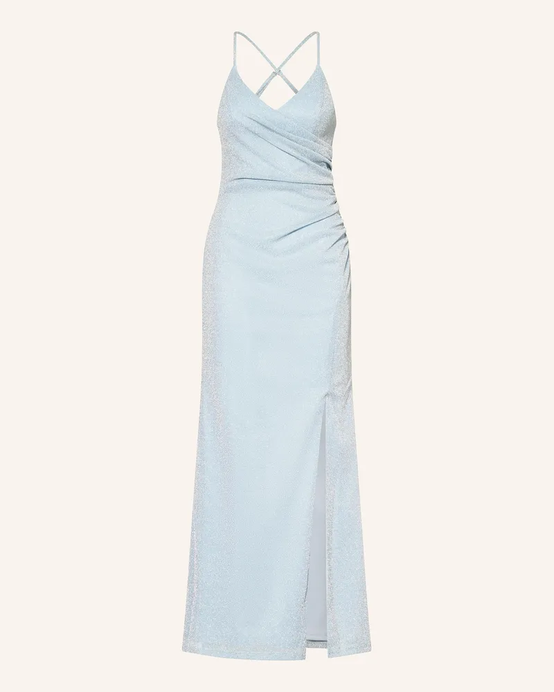 Apart Abendkleid mit Glitzergarn Hellblau