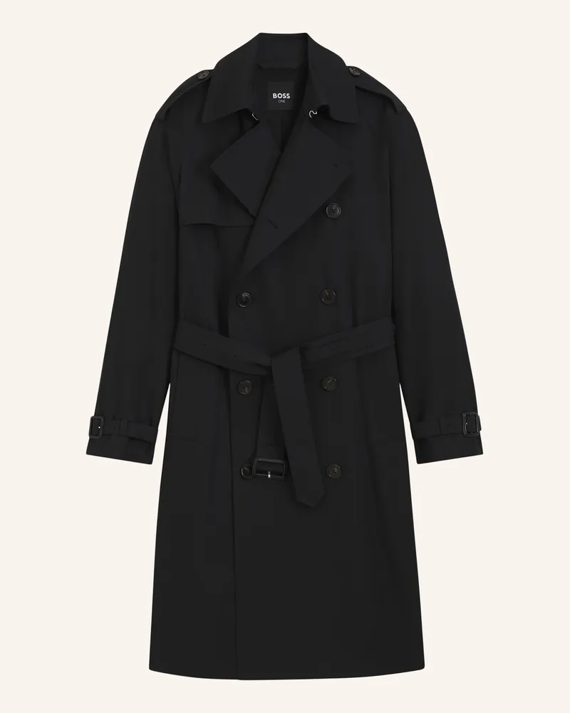 HUGO BOSS Trenchcoat H-Jaredtrenchb1_263F Regular Fit schwarz Schwarz