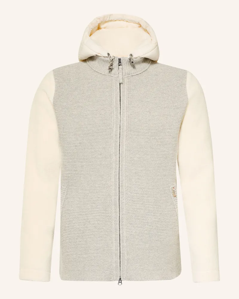 Luis Trenker Strickjacke Luwallacenew Im Materialmix Mit Abnehmbarer Kapuze grau Blaugrau