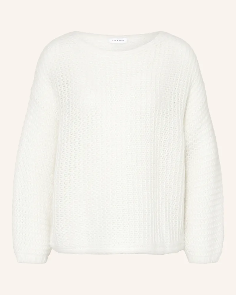 Mrs & HUGS Pullover weiss Weiss