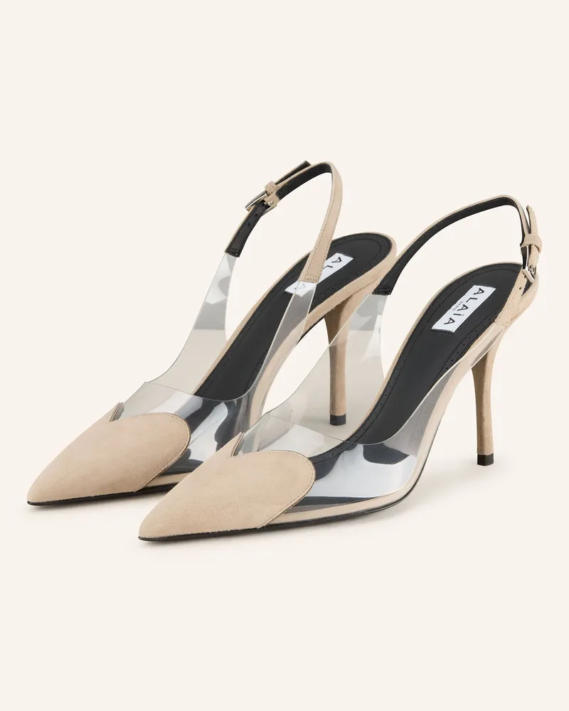 Alaïa Slingpumps Le Cœur beige Beige