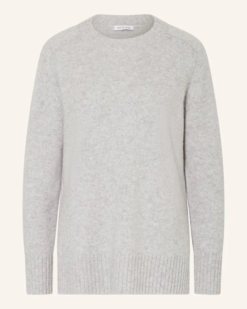 Mrs & HUGS Cashmere-Pullover Hellgrau