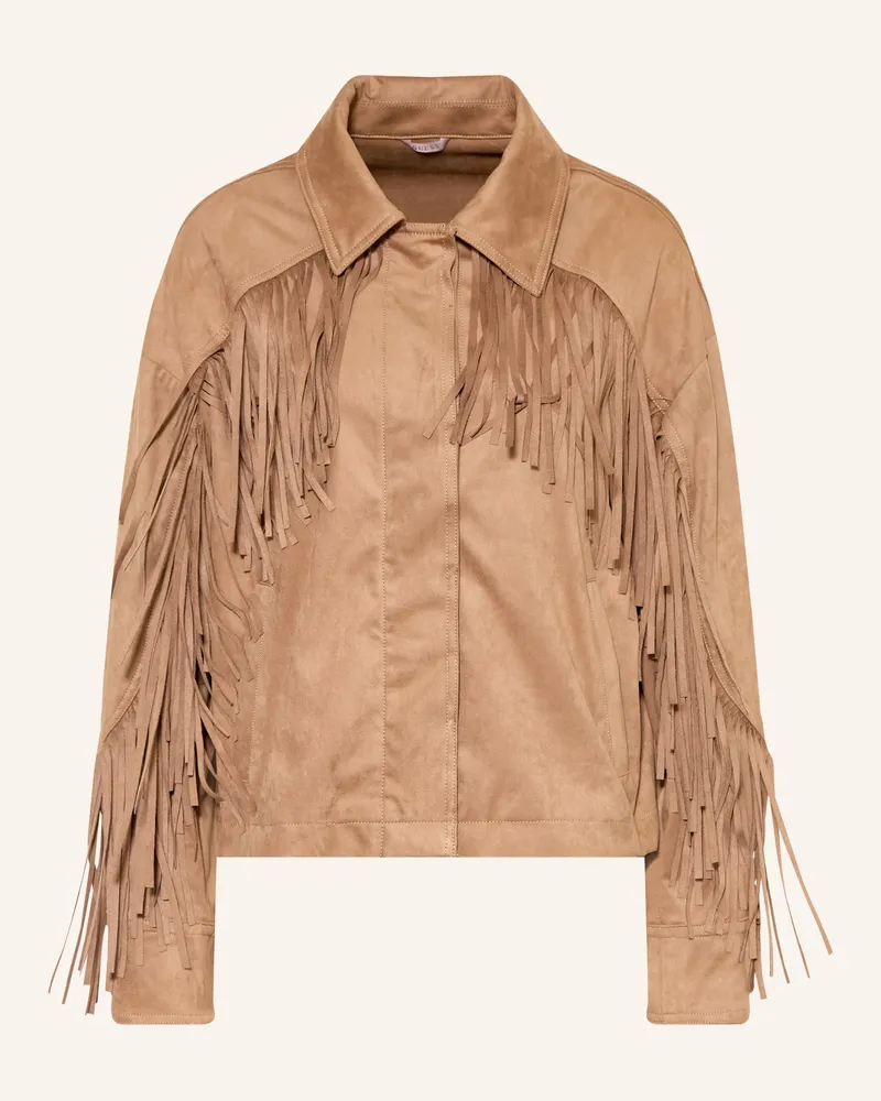 Guess Jacke Ibby In Lederoptik braun Camel