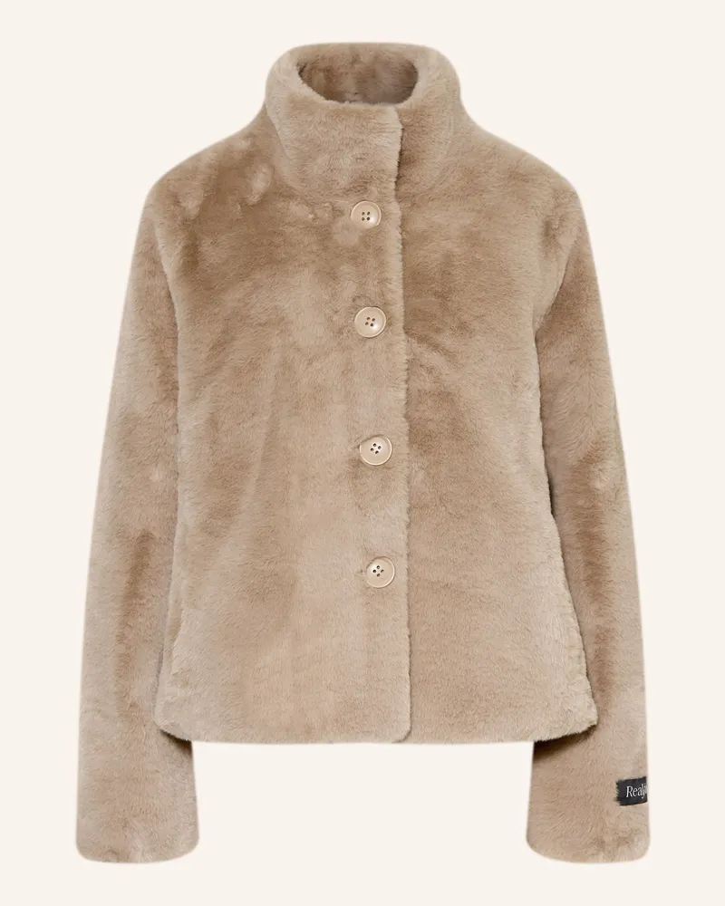 RINO & PELLE Kunstfell-Jacke beige Taupe