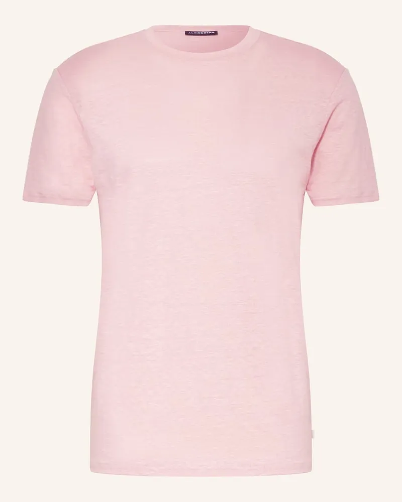 J.Lindeberg T-Shirt aus Leinen Rosa