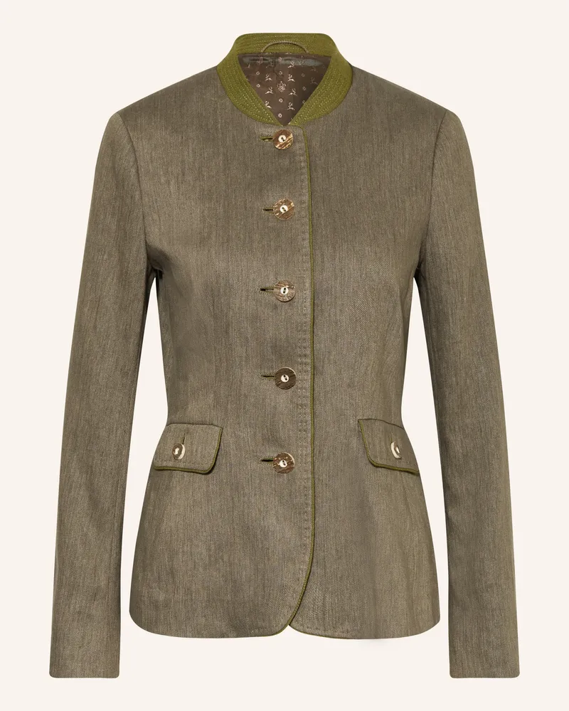 Habsburg Janker Mariella Mit Leinen gruen Oliv