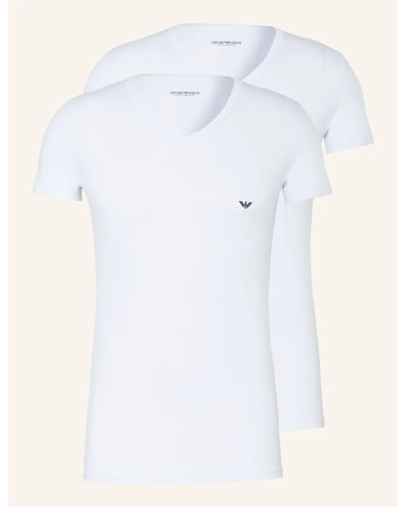 Emporio Armani 2er-Pack V-Shirts Weiss