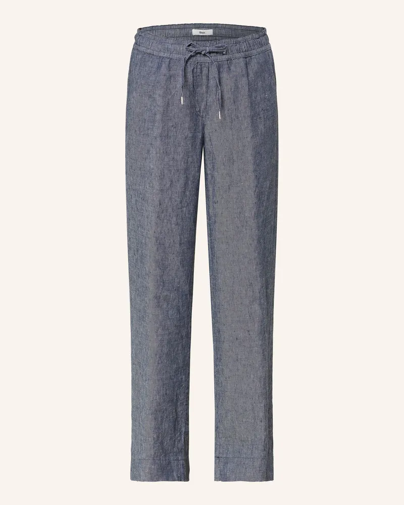 Brax Marlenehose Farina Aus Leinen blau Dunkelblau