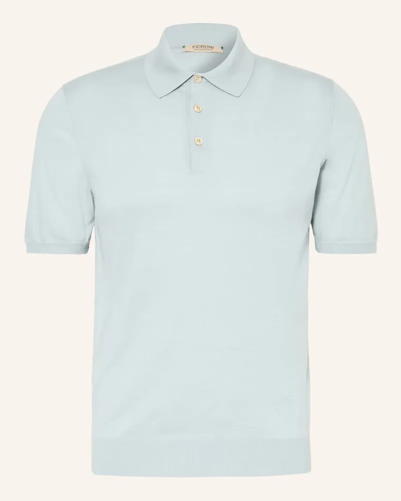 FIORONI Strick-Poloshirt blau Hellblau