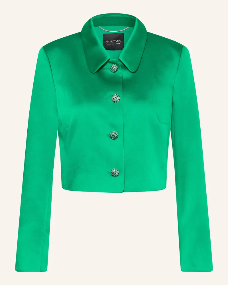 Marc Cain Cropped-Jacke Aus Satin Mit Schmucksteinen gruen 553