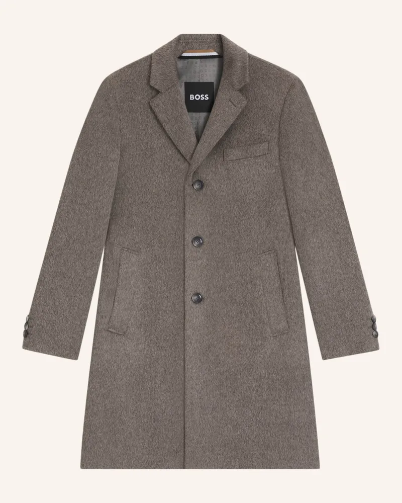 HUGO BOSS Klassischer Mantel H-HYDE-244 Slim Fit Khaki