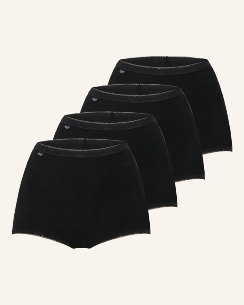 Sloggi 4er-Pack Taillenslips Basic+ schwarz Schwarz